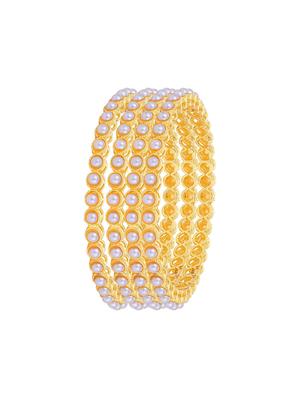 gold pearl gold plated bangle - 16697885 - Standard Image - 4