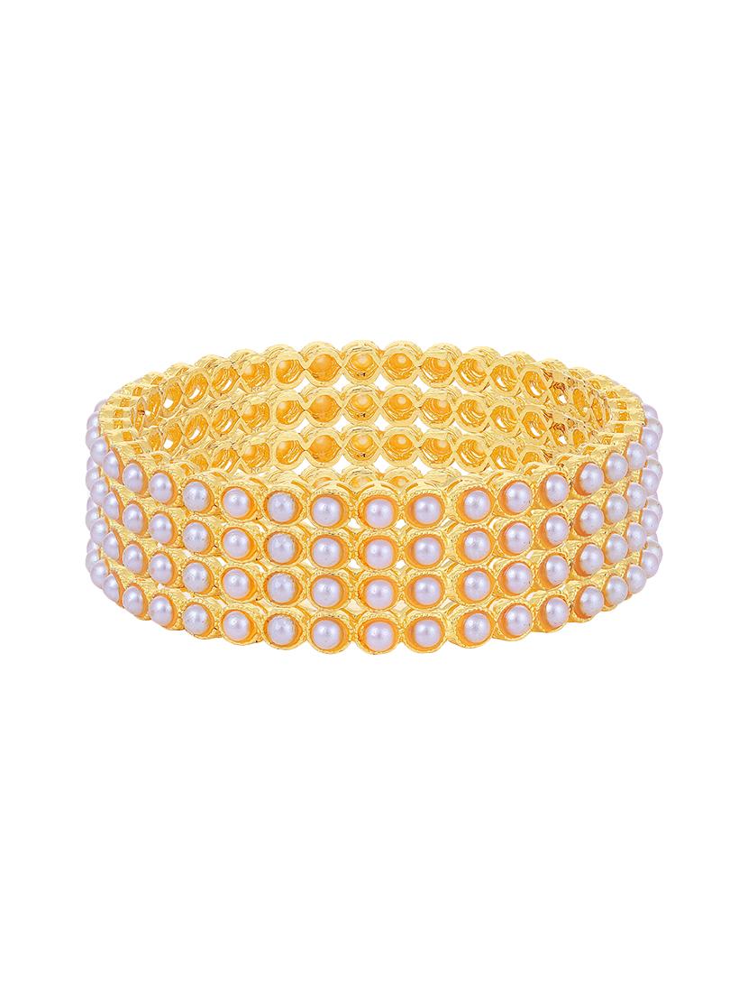 gold pearl gold plated bangle - 16697885 - Zoom Image - 3