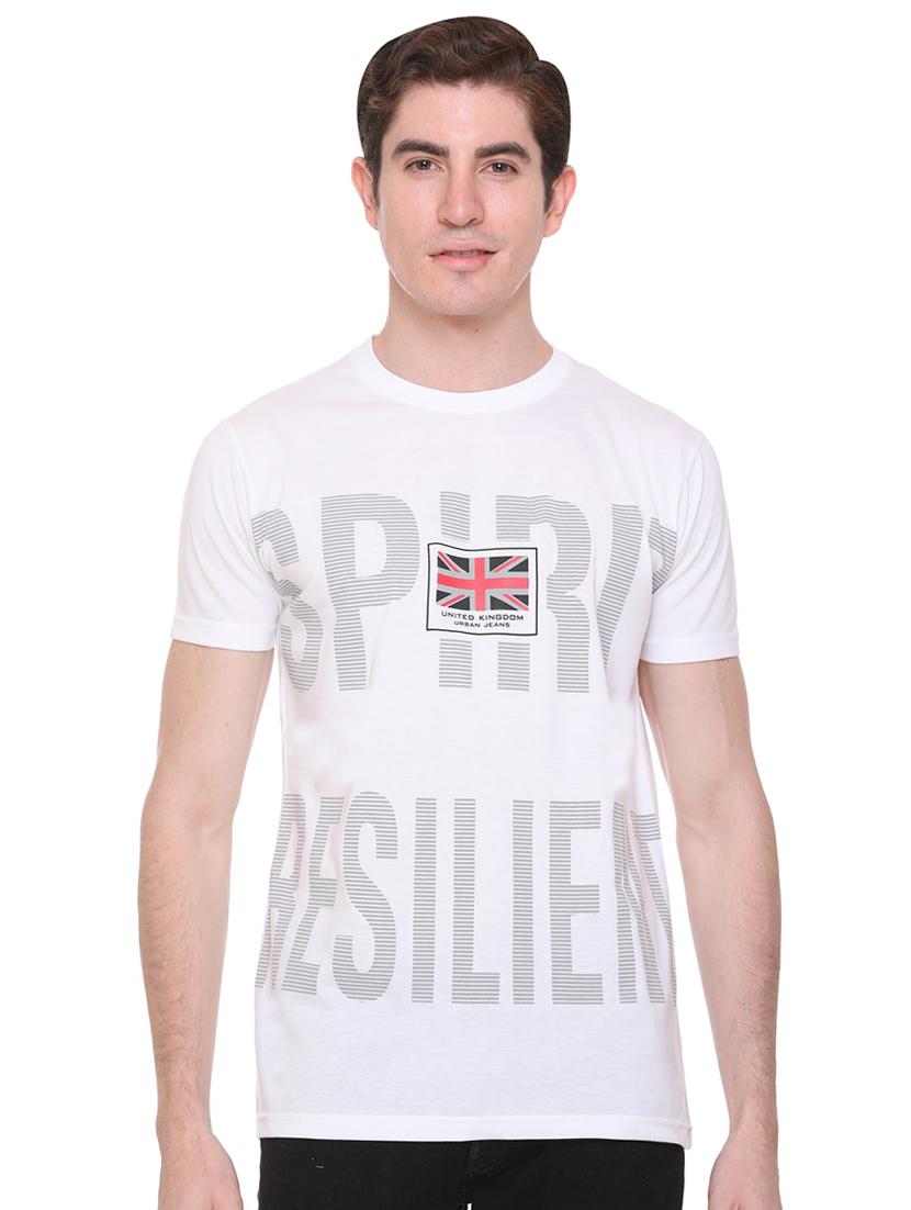 white typographic front print t-shirt - 16698102 - Zoom Image - 1