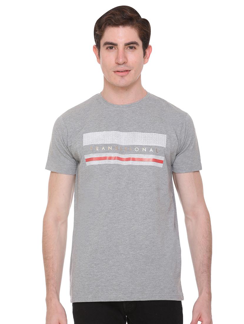 grey chest print t-shirt - 16698104 - Zoom Image - 1