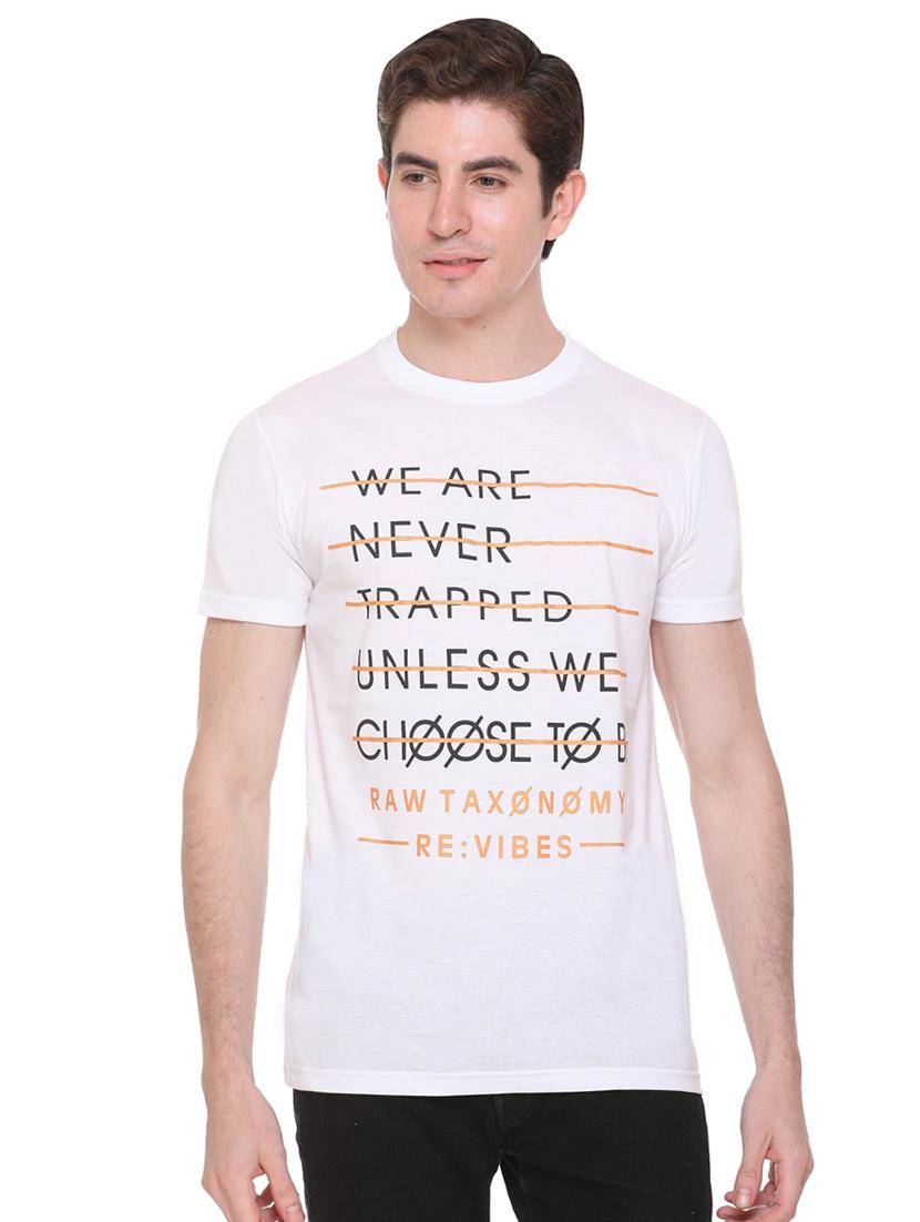 white typographic chest print t-shirt - 16698120 - Zoom Image - 1