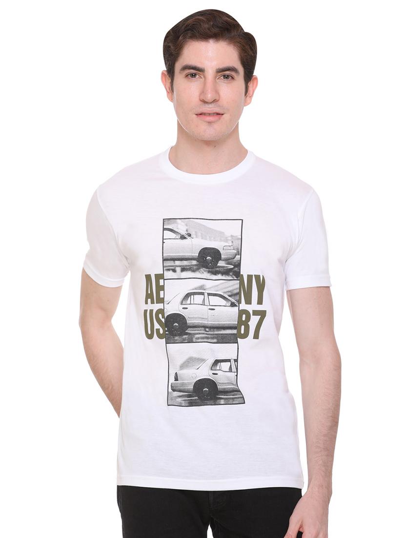 white chest print t-shirt - 16698123 - Zoom Image - 1