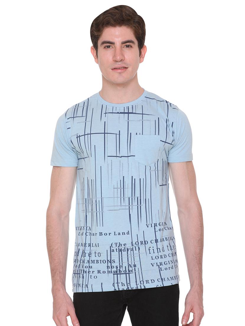 light blue front printed t-shirt - 16698135 - Zoom Image - 1