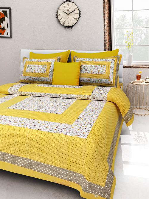 cotton double bedsheet with 2 pillow cover - 16698189 - Standard Image - 1