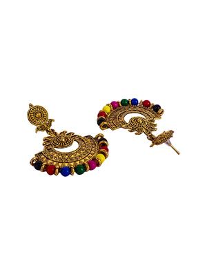 multi colored gold plated drop earring - 16698228 - Standard Image - 2