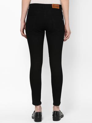 high rise solid jeans - 16698235 - Standard Image - 3