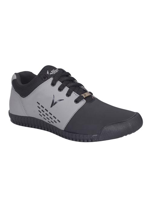 black leatherette lace up sneakers - 16698304 - Standard Image - 1
