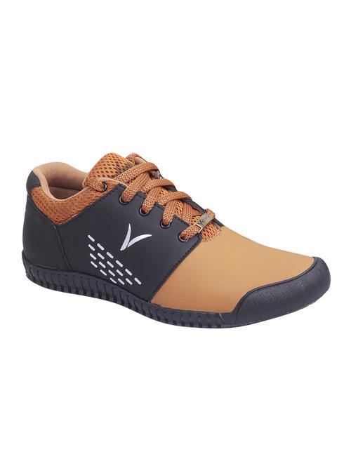 brown leatherette lace up sneakers - 16698305 - Standard Image - 1