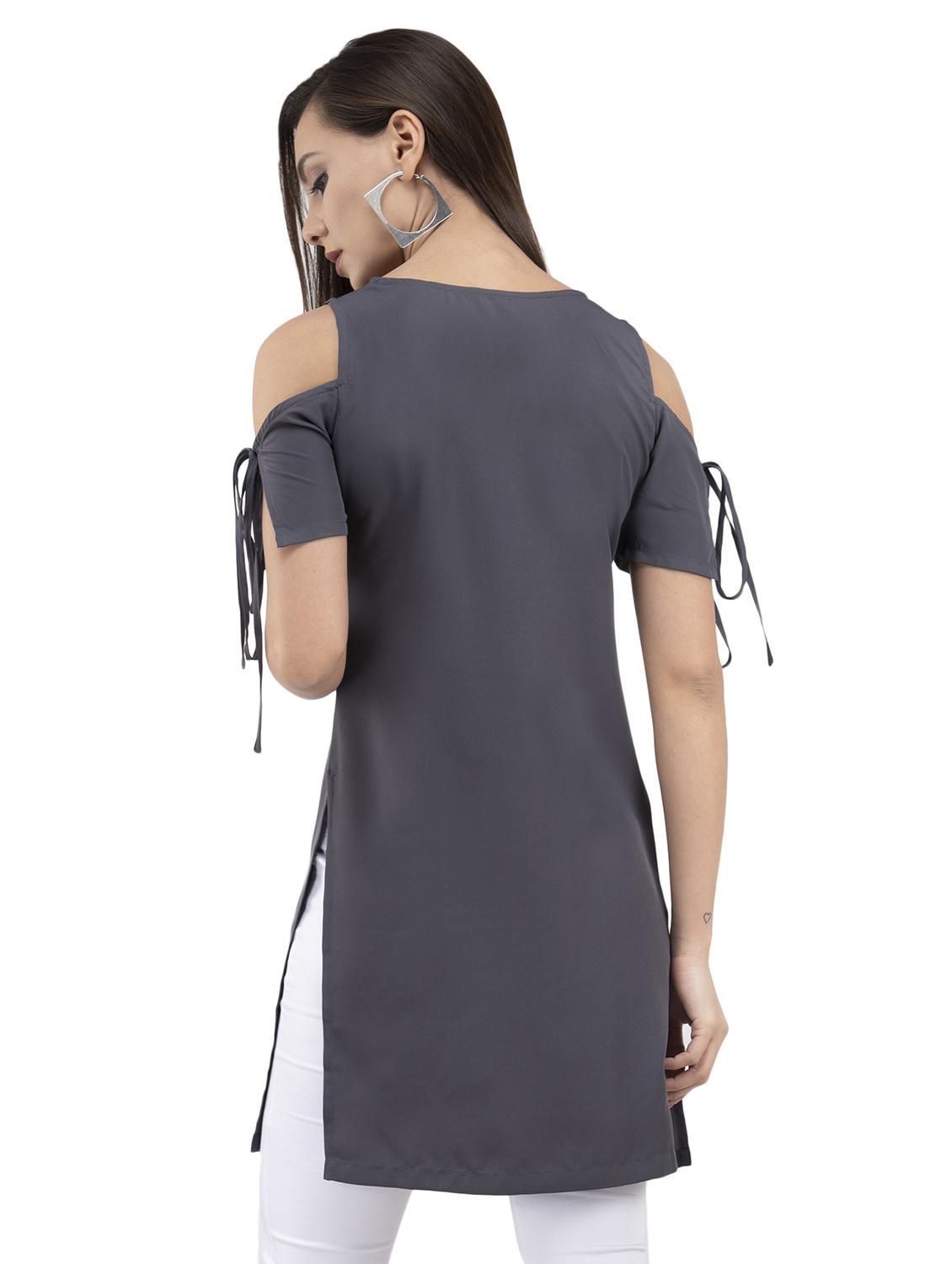 key hole neck cold shoulder top - 16698472 - Zoom Image - 3