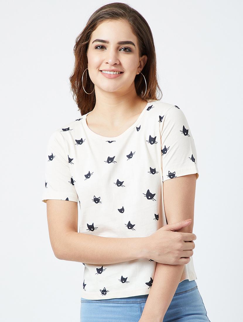 round neck quirky print tee - 16698535 - Zoom Image - 1