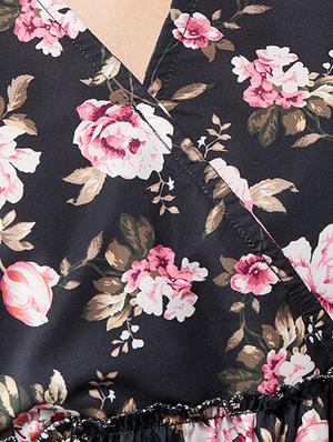 overlap neck floral asymmetric top - 16698803 - Standard Image - 5