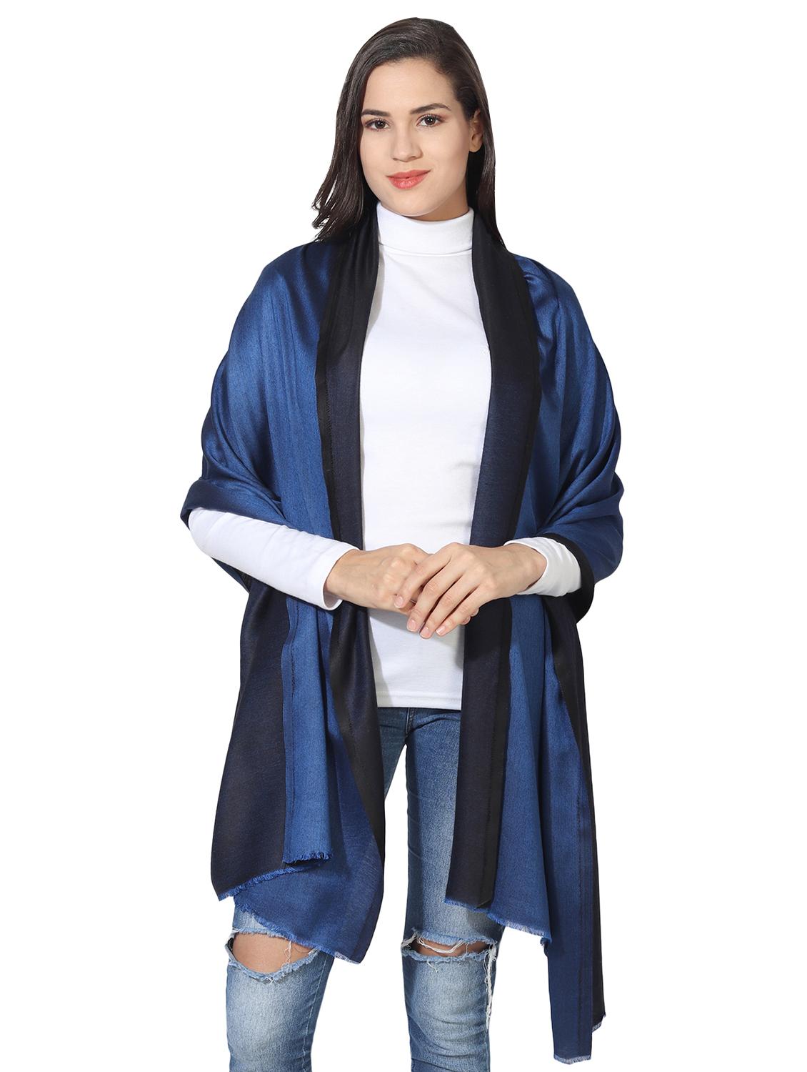 blue modal silk stole - 16698894 - Zoom Image - 2