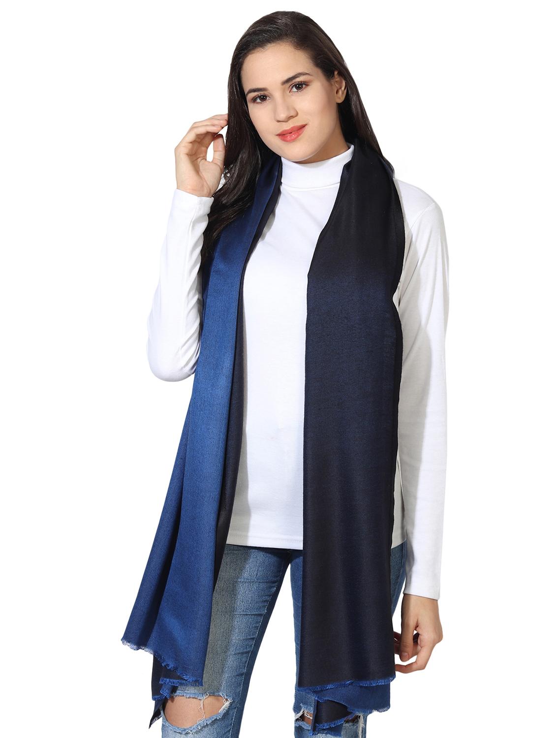 blue modal silk stole - 16698894 - Zoom Image - 3