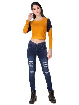 color block long sleeved top - 16698951 - Standard Image - 4