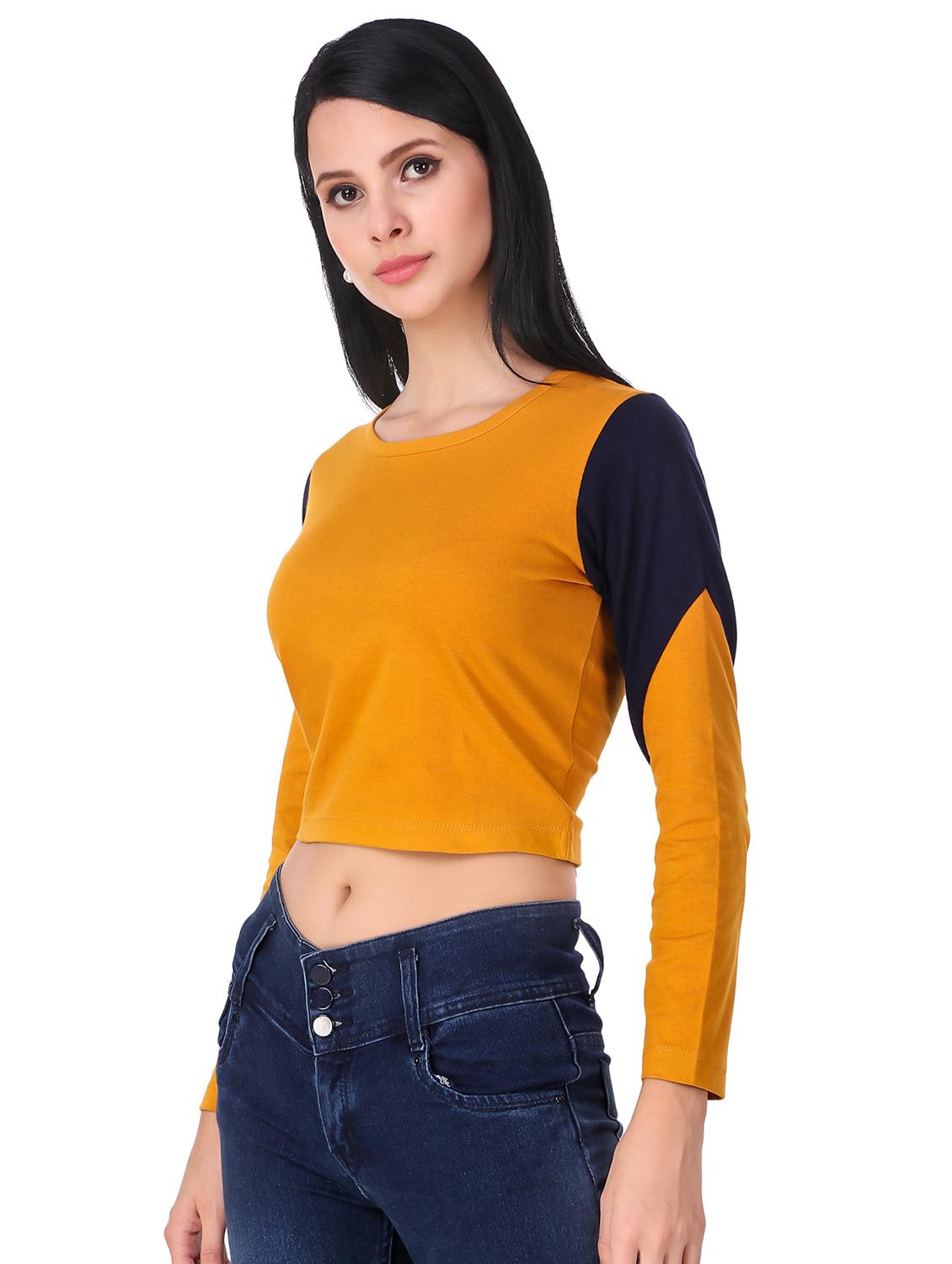 color block long sleeved top - 16698951 - Zoom Image - 2