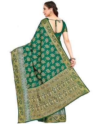 printed kanjivaram saree with blouse - 16699111 - Standard Image - 2