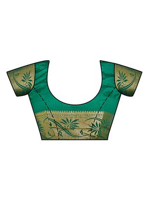 printed kanjivaram saree with blouse - 16699111 - Standard Image - 3