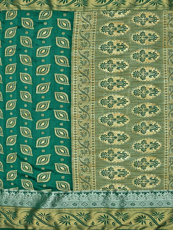 printed kanjivaram saree with blouse - 16699111 - Zoom Image - 4