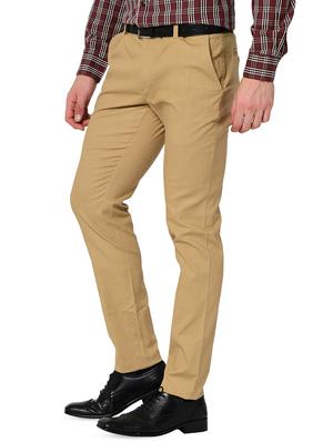 brown organic linen flat front casual trouser - 16699235 - Standard Image - 2