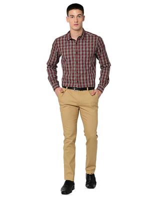 brown organic linen flat front casual trouser - 16699235 - Standard Image - 4