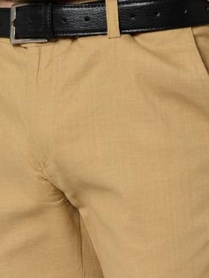 brown organic linen flat front casual trouser - 16699235 - Standard Image - 5