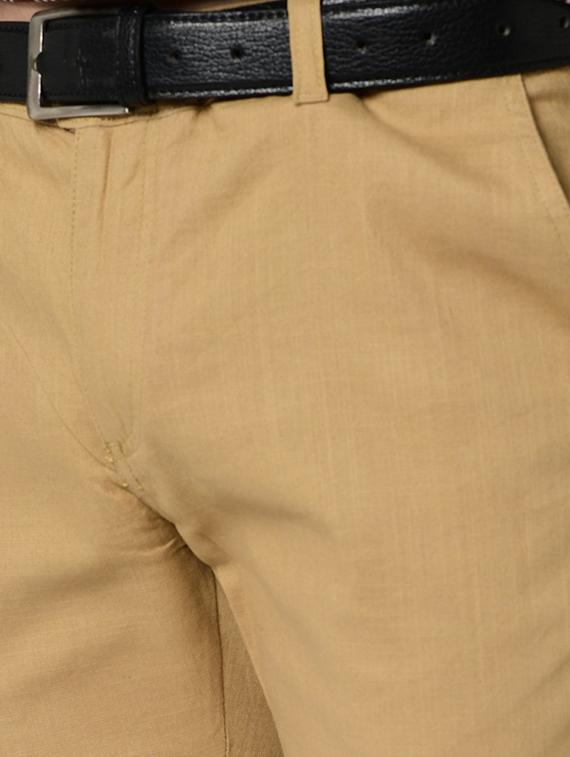 brown organic linen flat front casual trouser - 16699235 - Zoom Image - 5