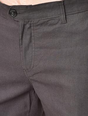 grey organic linen solid flat front casual trouser - 16699238 - Standard Image - 5