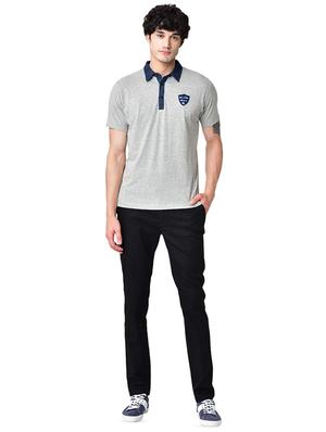 black organic linen checkered flat front casual trouser - 16699239 - Standard Image - 4