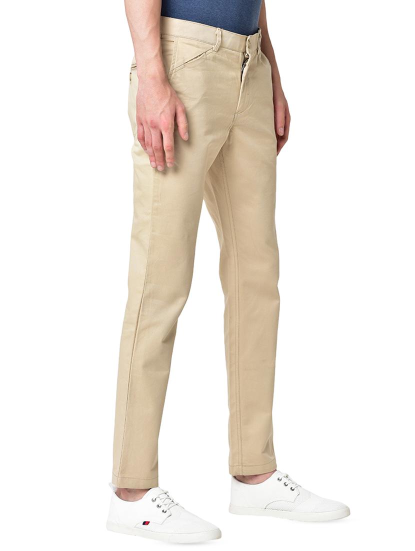 beige solid organic cotton chinos - 16699240 - Zoom Image - 2