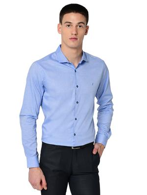 blue solid organic cotton casual shirt - 16699247 - Standard Image - 2