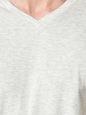 white melange organic cotton solid t-shirt - 16699255 - Standard Image - 5