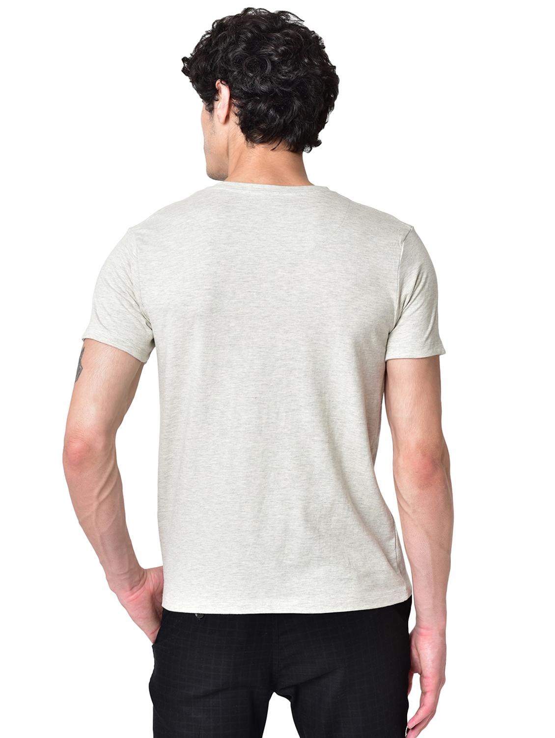 white melange organic cotton solid t-shirt - 16699255 - Zoom Image - 3