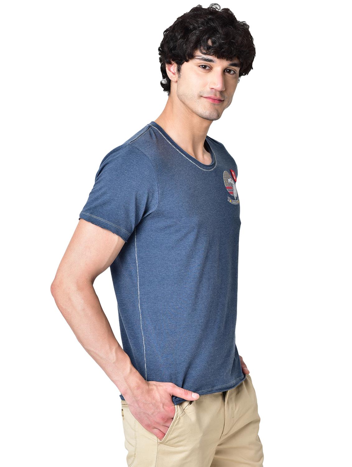 blue organic cotton chest print t-shirt - 16699263 - Zoom Image - 2