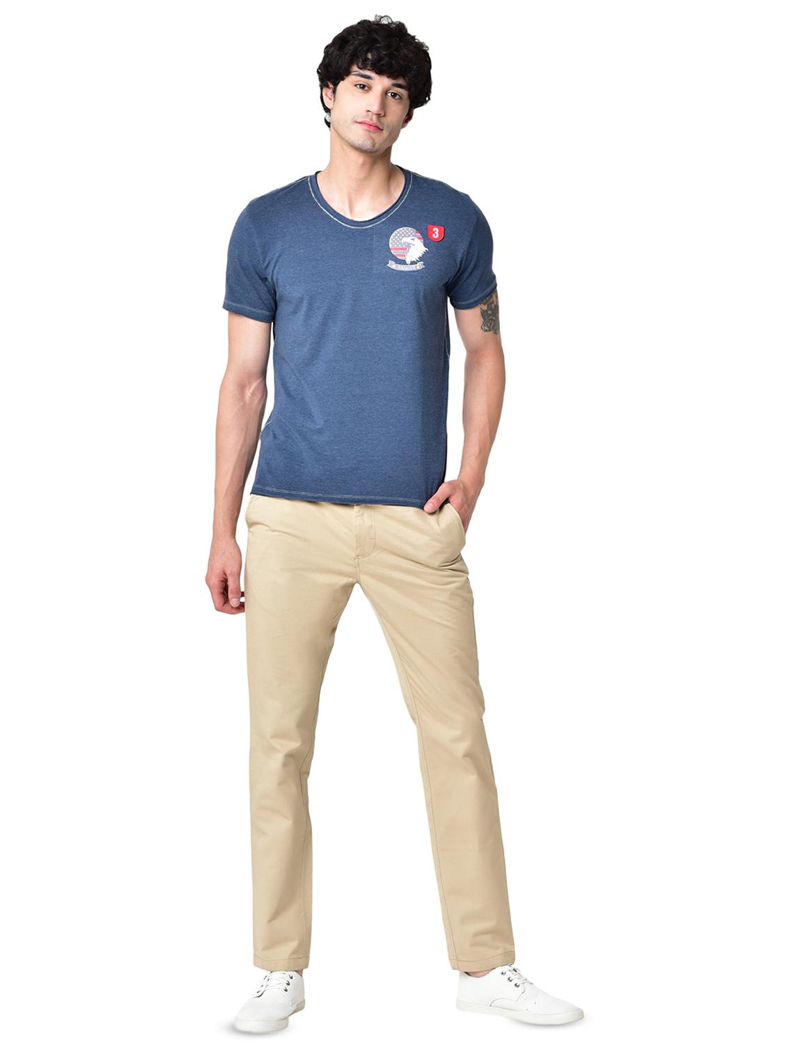 blue organic cotton chest print t-shirt - 16699263 - Zoom Image - 4