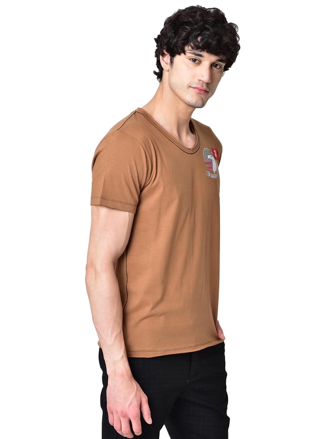 brown organic cotton chest print t-shirt - 16699264 - Zoom Image - 2