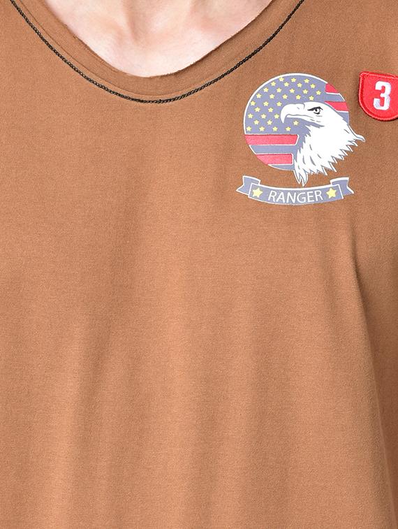 brown organic cotton chest print t-shirt - 16699264 - Zoom Image - 5