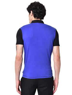 blue printed organic cotton collared t-shirt - 16699268 - Standard Image - 3