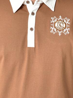brown solid organic cotton collared t-shirt - 16699271 - Standard Image - 5
