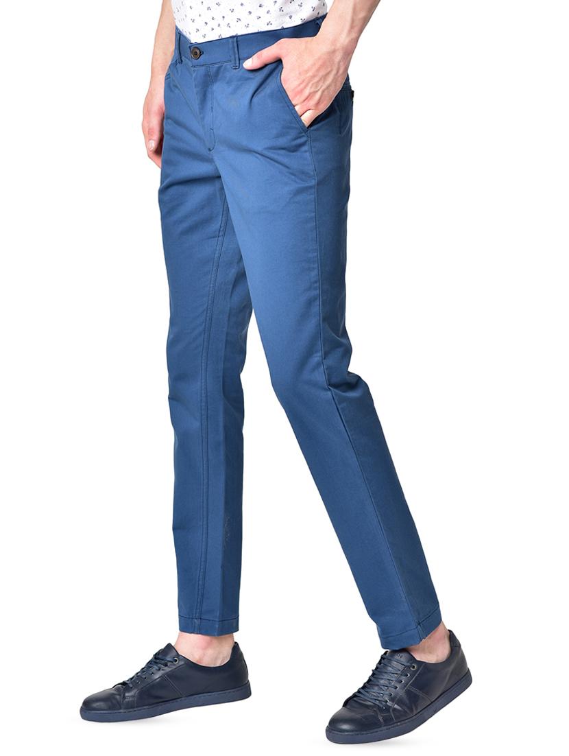 blue solid organic cotton chinos - 16699274 - Zoom Image - 2