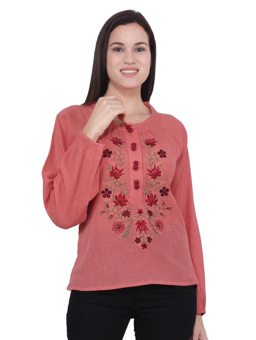 embroidered a-line kurti - 16699280 - Zoom Image - 1