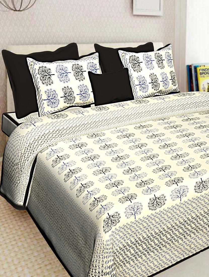 cotton printed king king size bed sheet with 2 pillow covers - 16699414 - Zoom Image - 1