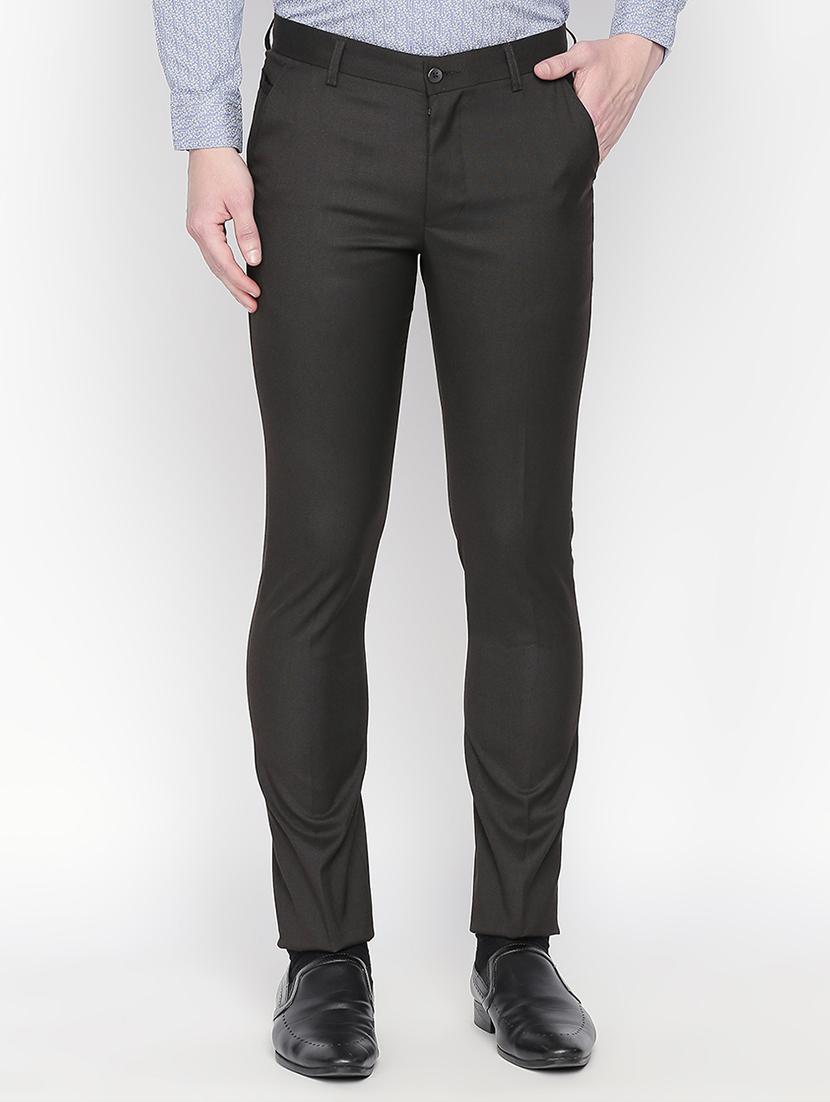black solid flat front formal trouser - 16699719 - Zoom Image - 1