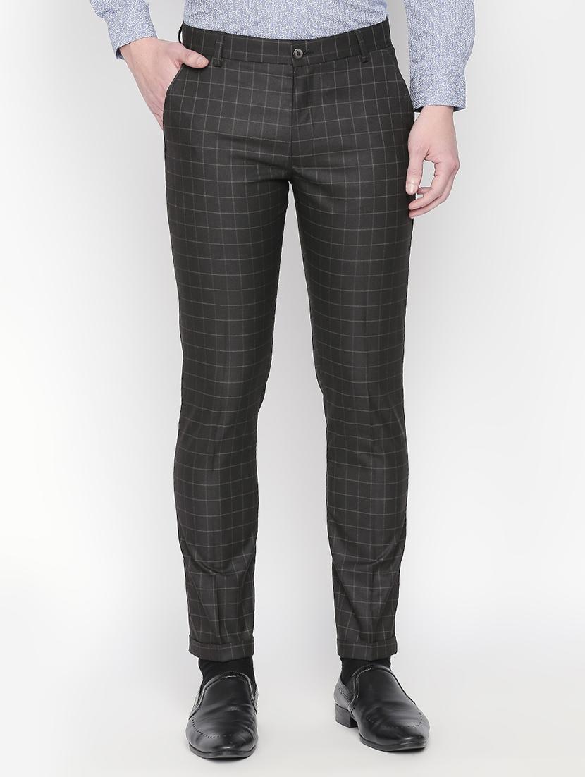 black checkered flat front formal trouser - 16699732 - Zoom Image - 1