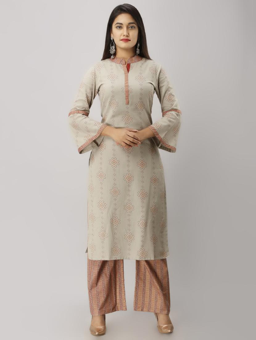 printed kurta palazzo set - 16699819 - Zoom Image - 1