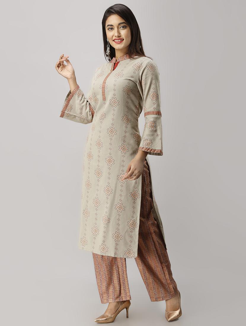 printed kurta palazzo set - 16699819 - Zoom Image - 2