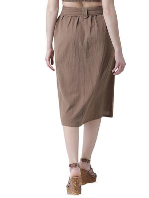 tie front button up a-line skirt - 16699844 - Standard Image - 3