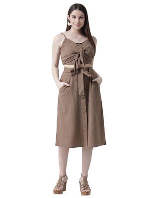 tie front button up a-line skirt - 16699844 - Standard Image - 4