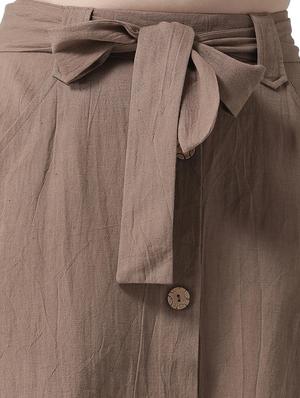 tie front button up a-line skirt - 16699844 - Standard Image - 5