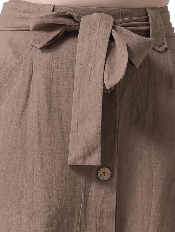 tie front button up a-line skirt - 16699844 - Zoom Image - 5