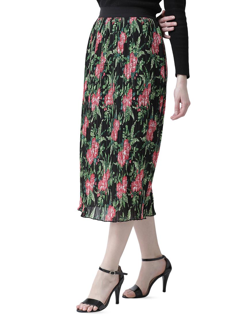 high rise floral pleated skirt - 16699846 - Zoom Image - 2